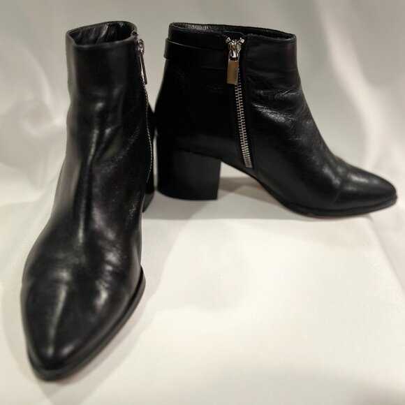 Black Leather Ankle Boot - Picture 2 of 7